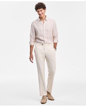 Club Room Flat-front Straight-fit Dress Pants - White