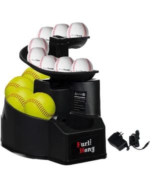 FURLING Rechargeable Baseball And Softball Toss Machine - Black