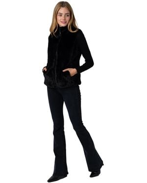 Via Spiga Reversible Faux Fur Vest - Black