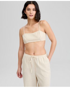 And Now This Striped Bandeau Top - Natural
