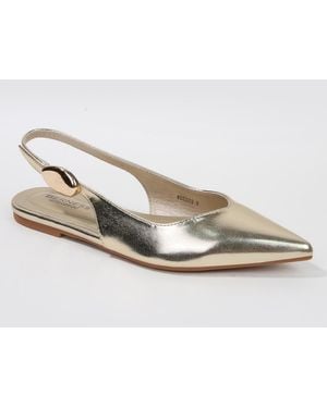 BERNESS Reed Patent Slingback Flats - Metallic