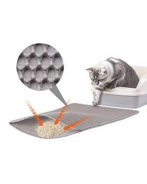 Cozito Double-layer Honeycomb Cat Litter Mat - Metallic