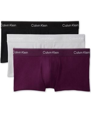 Calvin Klein 3-pack Icon Stretch Low Rise Trunks - Purple