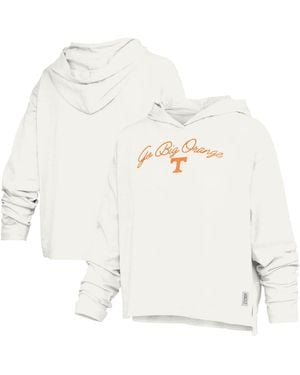 Pressbox Tennessee Volunteers Faye Hooded Long-sleeve Slub T-shirt - White