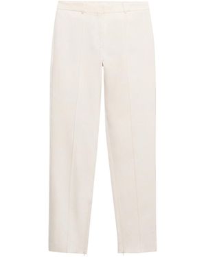 Mango Selection Straight Satin Side-slits Pants - White