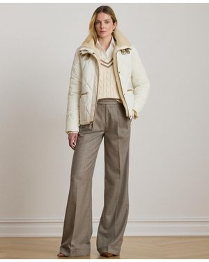 Ralph Lauren Faux-fur-collar Diamond Quilted Jacket - Natural