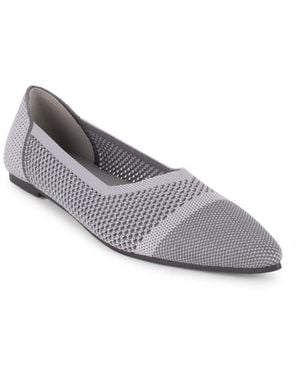 Tahari Antigua Knit Slip-on Flats - Gray