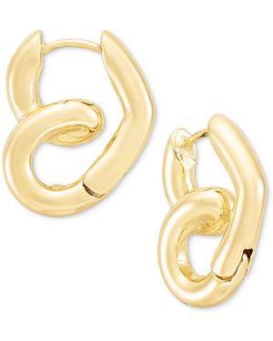 Anne Klein Tone Heart Open Loop Hoop Earrings - Metallic