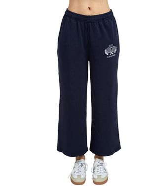 Elle Collection Cropped Leg Sweatpant - Blue