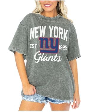 Gameday Couture New York Giants Tackle Titan Boyfriend Washed T-shirt - Gray