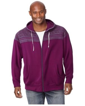 Kingsize Big & Tall French Terry Snow Lodge Hoodie - Purple