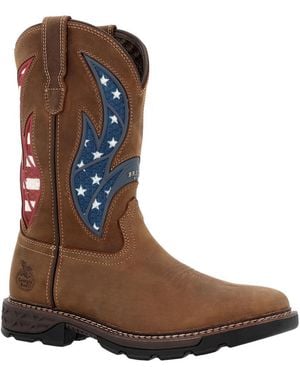Georgia Boot Carbo-tec Flx 11" Patriotic Pull-on Work Boot - Brown