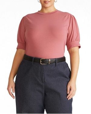 UNIVERSAL STANDARD Plus Size Pouf Sleeve Tee - Pink