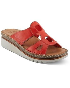 Spring Step Montera Leather Slide - Red