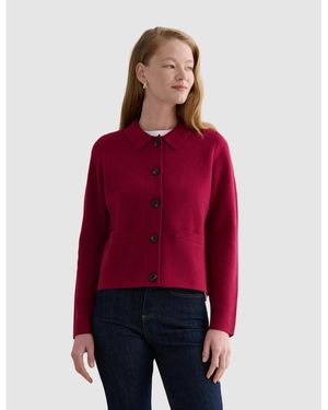 Hobbs Dannie Cinched-waist Collard Shirt - Red
