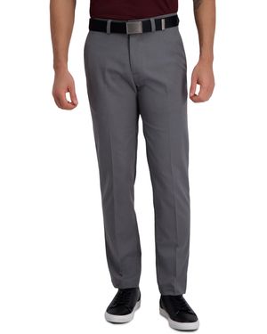 Haggar Cool Right Performance Flex Straight Fit Flat Front Pant - Gray