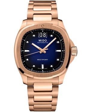 MIDO Automatic Multifort Tv Big Date Rose-gold Stainless Steel Bracelet Watch - Metallic