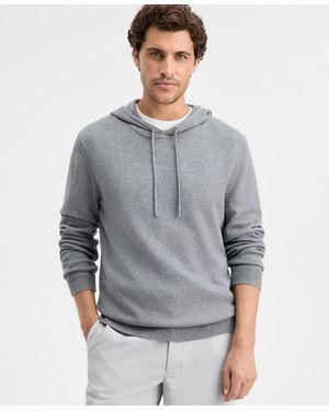 Alfani Long Sleeve Cashmere Blend Sweater Hoodie - Gray
