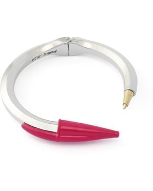 Betsey Johnson Pink Best In Class Classic Pen Bangle Bracelet - White