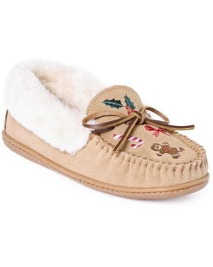 Minnetonka Camp Collar Moc Slipper - Natural