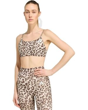 adidas Optime Essentials Workout Leopard Print Bra - White