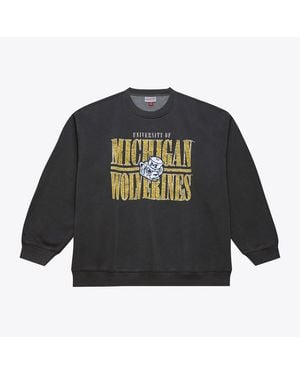 Mitchell & Ness Michigan Wolverines Downtown Fleece Sweatshirt - Black