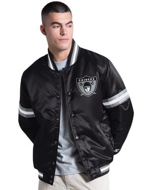 Starter Black Las Vegas Raiders Courtside Varsity Retro Logo Full Snap Jacket