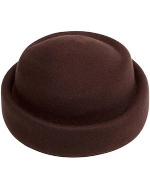 Mango Selection Wool Cloche Ribbed Hat - Brown