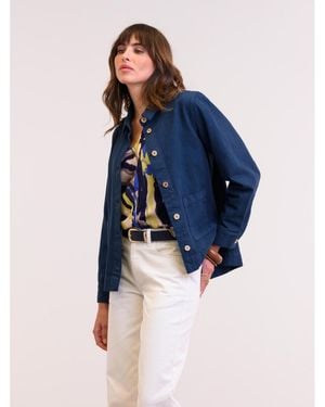 Celtic & Co. Cotton Twill Pleat Back Jacket - Blue