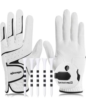 Wosofe Golf Glove Left Hand Men Pu Transparent Non-slip Nanocloth Lycra Accessories No Sweat Comfortable All Weather - White
