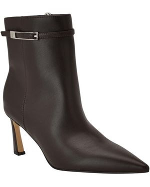 Calvin Klein Alenna Buckle Strap Stiletto Booties - Black