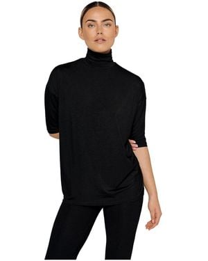 Residus Tomasine 3/4-sleeve Turtleneck Relaxed-fit T-shirt - Black