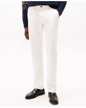 Tommy Hilfiger Denton Slim Straight Fit Corduroy Chinos - White