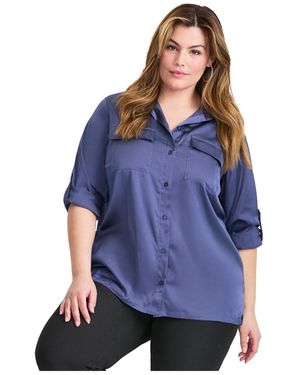 Avenue Sateen Utility Shirt - Blue