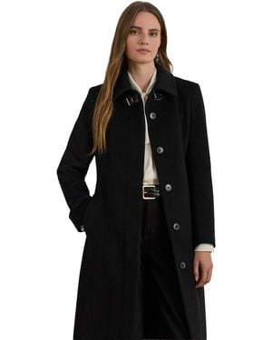 Ralph Lauren Belted Single-breasted Wool-blend Coat - Black