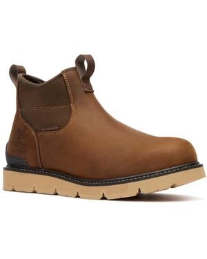 Georgia Boot Carbon Flex Wedge Chelsea Work Boot - Brown