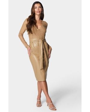 Bebe Faux Leather Skirt Dress - White