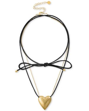 OMA THE LABEL Heart Chain & Cord Pendant Necklace - Metallic