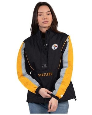 Starter Black/gold Pittsburgh Steelers Thursday Night Gridiron Half-zip Jacket - Blue