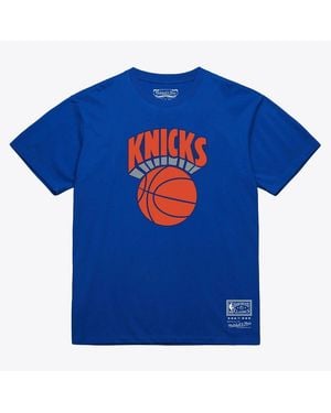 Mitchell & Ness And New York Knicks Hardwood Classics Arch T-shirt - Blue