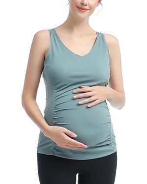 Kimi + Kai Kimi + Kai Maternity V-neck Nursing Active Tank Top - Blue