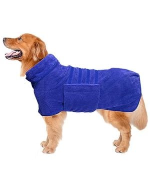 Aronkl Microfiber Super-absorbent Dog Drying Coat - Blue