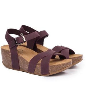 Celtic & Co. Crossover Wedge Sandal - Brown