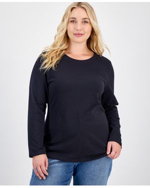 Aveto Plus Size Crewneck Top - Black