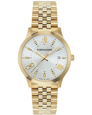 Ferragamo Swiss Duo Ion Plated Stainless Steel Bracelet Watch 40mm - Metallic