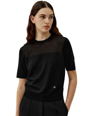 LILYSILK Sophisticated Dual-knit Silk T-shirt - Black