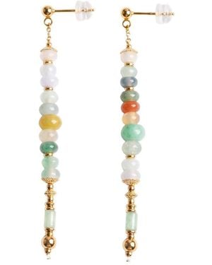 seree Mosaic Collection Jade Drop Earrings - White