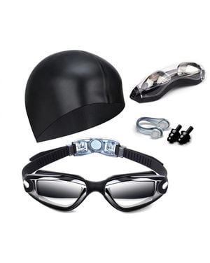 Gnuadz Swim goggles Nose Clip Earplugs Cap Case Aqua - Black