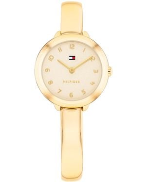 Tommy Hilfiger Quartz Tone Stainless Steel Bangle Bracelet Watch - White