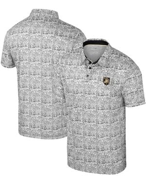 Colosseum Athletics White Army Knights It's Time Allover Print Polo Shirt - Gray